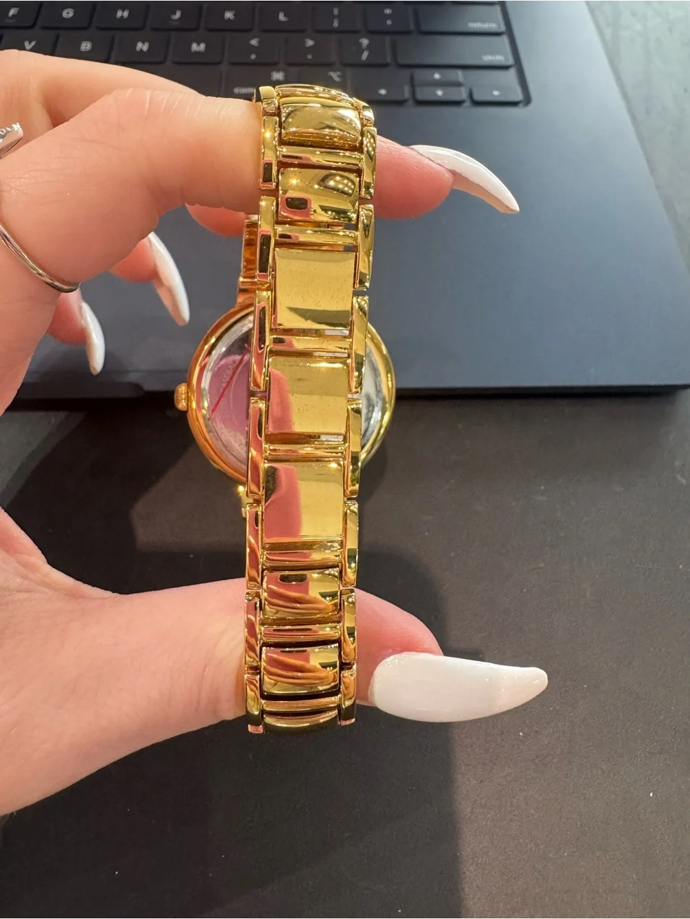 DMQ CZ Gold-Tone Quartz Analog Women's Watch